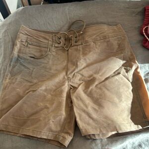 Filson waxed canvas shorts